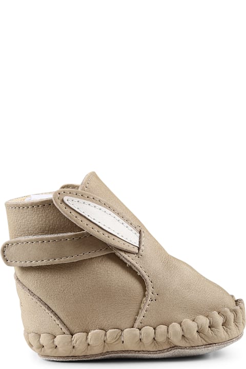 Donsje for Kids Donsje Beige Ankle Boots For Babykids With Rabbit