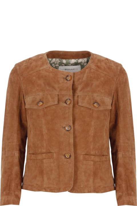 Bully Coats & Jackets for Women Bully Suede Leather Jacket