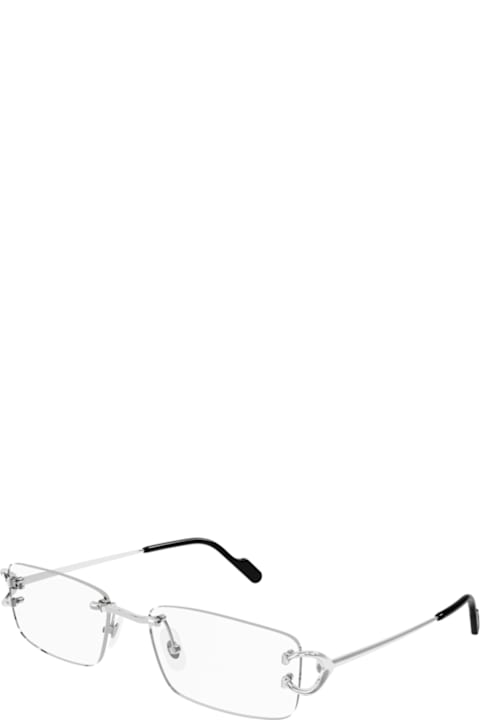 Cartier Eyewear Eyewear for Men Cartier Eyewear Cartier Ct0344o C Di Cartier 002 Silver Glasses