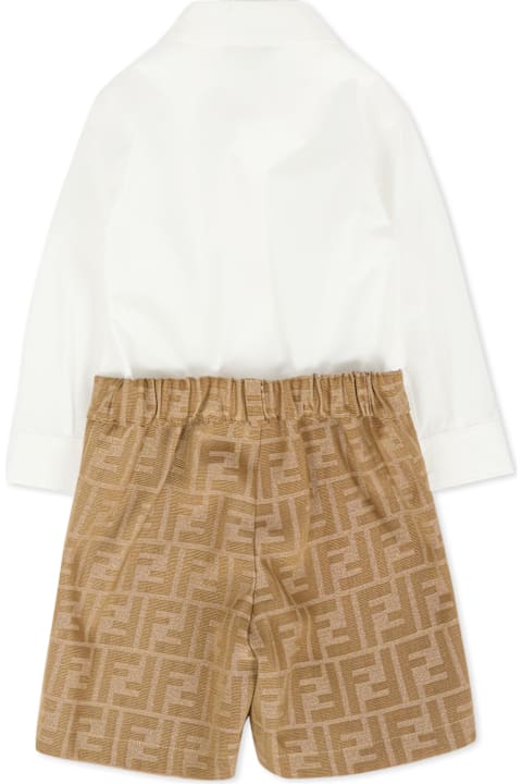 Homeware Fendi Beige Suit For Baby Boy With Ff