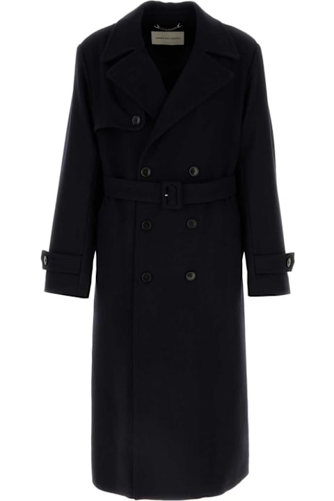 Dries Van Noten for Men Dries Van Noten Midnight Blue Wool Blend Ralphie Coat