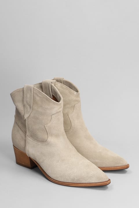 Julie Dee Boots for Women Julie Dee Texan Ankle Boots In Taupe Suede