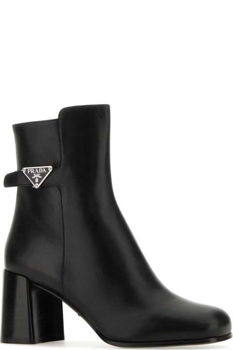 Sale for Women Prada Black Leather Ankle Boots