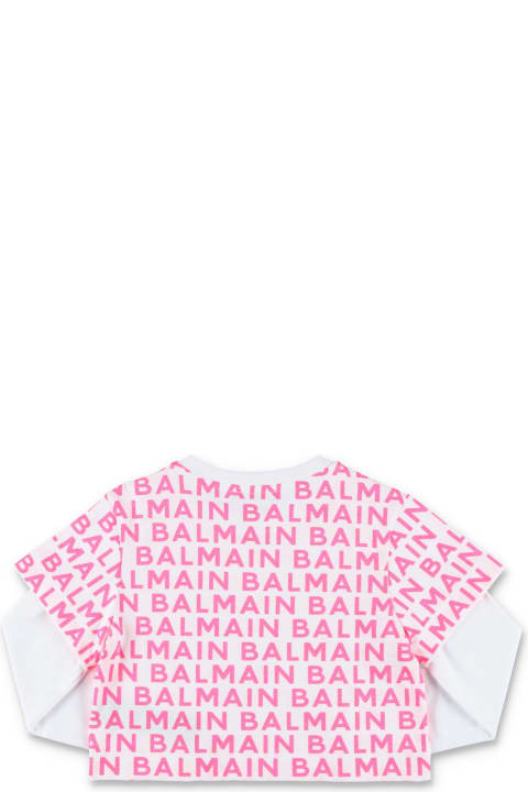 Balmain T-Shirts & Polo Shirts for Girls Balmain All-over Logo T-shirt