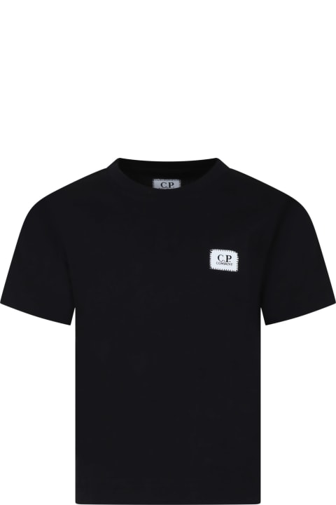 C.P. Company Undersixteen T-Shirts & Polo Shirts for Boys C.P. Company Undersixteen Black T-shirt For Boy With Logo