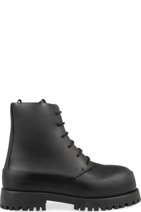 Ferragamo أحذية برقبة لـ القسم الرجالي Ferragamo Leather Ankle Boots