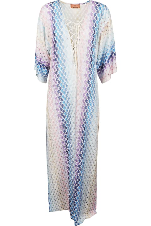 Missoni for Women Missoni Lace-up Front Pattern Printed Long Dress