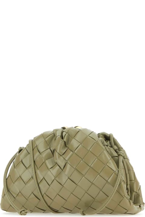 Fashion for Women Bottega Veneta Sage Green Leather Mini Pouch Clutch