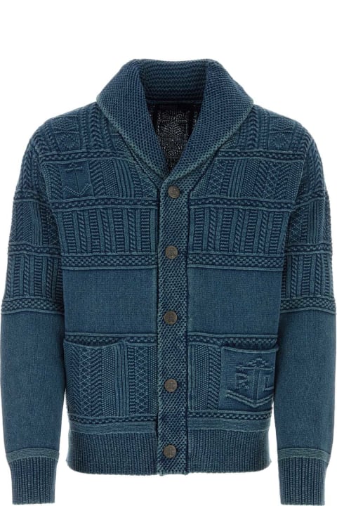 Sweaters for Men Polo Ralph Lauren Blue Cotton Cardigan