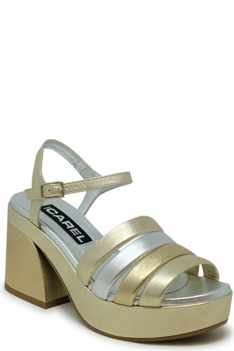 Carel Shoes for Women Carel Carel Paris Silver And Gold Leather Platform Pumps