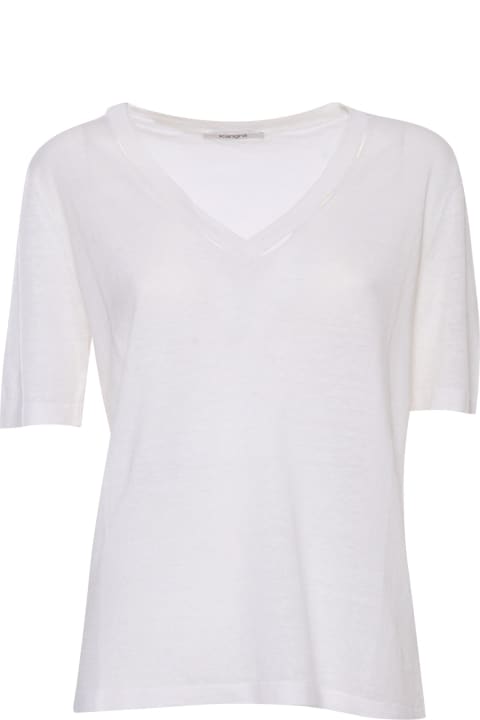Kangra Sweaters for Women Kangra White Short-sleeved Shirt