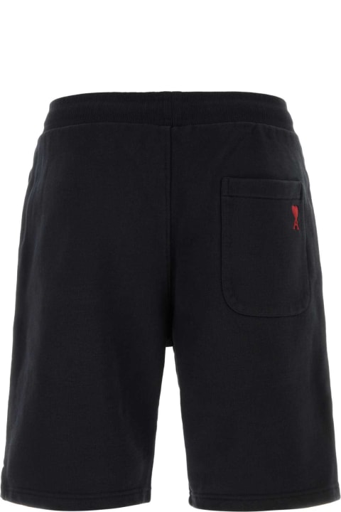 Ami Alexandre Mattiussi for Men Ami Alexandre Mattiussi Black Stretch Cotton Bermuda Shorts
