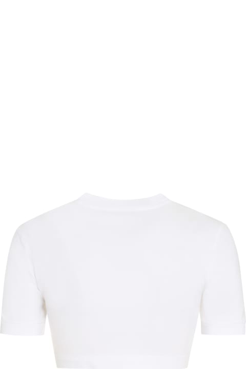 Topwear for Women Dolce & Gabbana Stretch Cotton Crop T-shirt With Logo