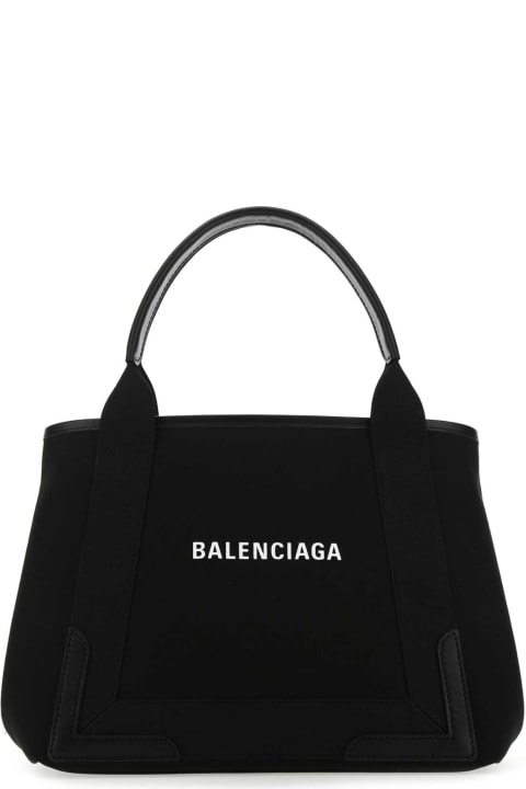 Balenciaga Bags for Women Balenciaga Black Canvas Small Cabas Navy Handbag