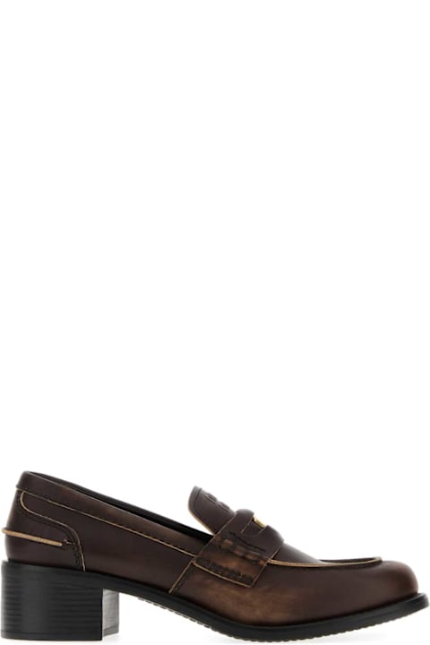 Miu Miu Brown Leather Loafers