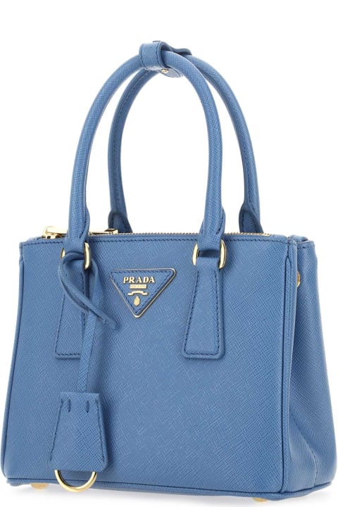 Prada for Women Prada Cerulean Blue Leather Handbag