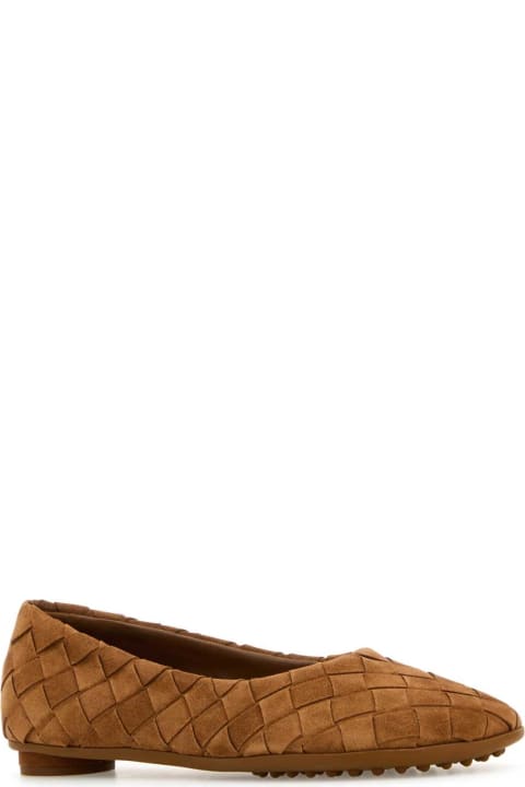 Bottega Veneta Flat Shoes for Women Bottega Veneta Caramel Suede Atomic Ballerinas