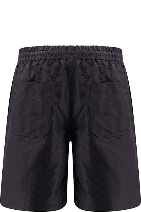 Pants for Men Gucci Cotton And Silk Bermuda Shorts With Allover Gg Logo