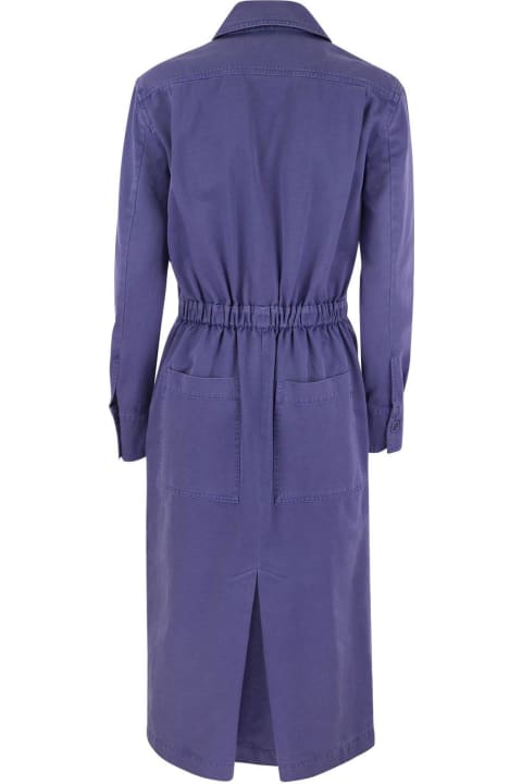 Clothing for Women Max Mara Button Detailed Long-sleeved Midi Dress