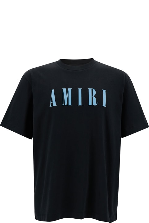 メンズ トップス AMIRI Black T-shirt With Contrasting Logo Print In Cotton Man