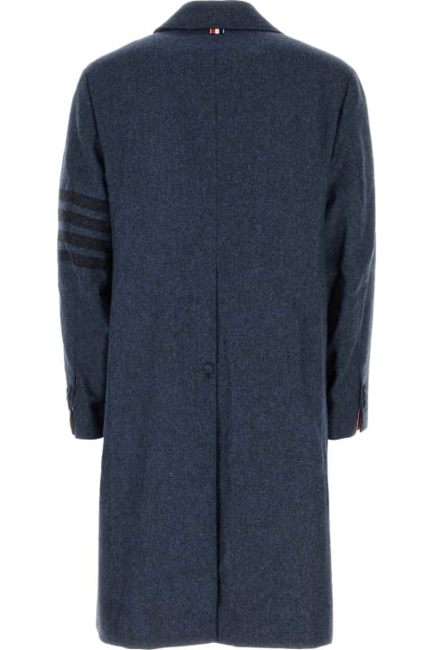 Thom Browne for Men Thom Browne Blue Wool Coat