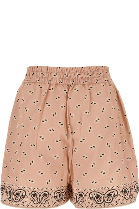 Palm Angels Pants & Shorts for Women Palm Angels Printed Linen Blend Shorts