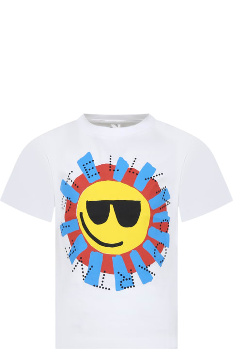 Stella McCartney Kids T-Shirts & Polo Shirts for Boys Stella McCartney Kids White T-shirt For Boy With Sun