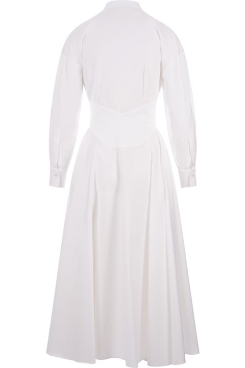 Fashion for Women Alexander McQueen White Corset Midi Shirt Dress