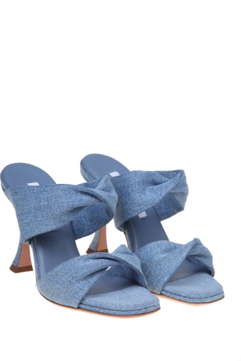 Aquazzura Sandals for Women Aquazzura Twist 95 Sandal In Denim Fabric