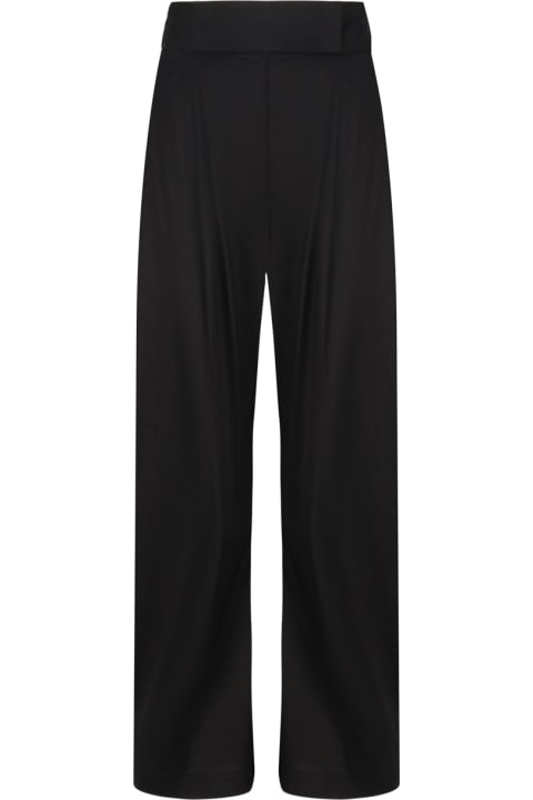 Clothing Sale for Women Pinko Wide-leg Trousers In Stretch Cotton Blend Techno Fabric