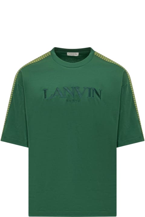 Topwear for Men Lanvin Logo-embroidered Crewneck T-shirt
