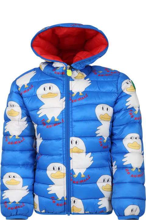Fashion for Women Save the Duck Light Blue Lobster Down Jacket For Boy With Duck Print And Logo