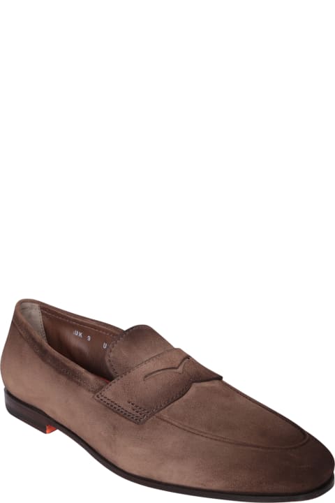Loafers & Boat Shoes for Men Santoni Carlo Suede Loafer In Brown