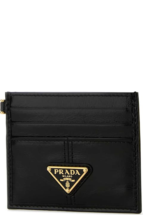 Prada Wallets for Women Prada Black Leather Card Holder