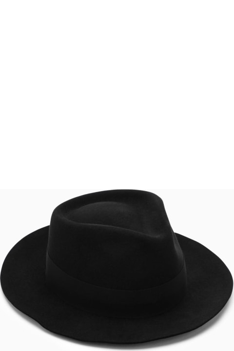 Saint Laurent Women Saint Laurent Black Felt Hat