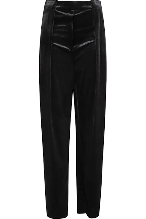 Balmain Pants & Shorts for Women Balmain Hw Pleated Loose Velvet Pants