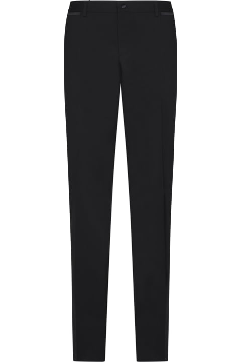 Dolce & Gabbana Pants for Men Dolce & Gabbana Stretch Wool Tuxedo Trousers