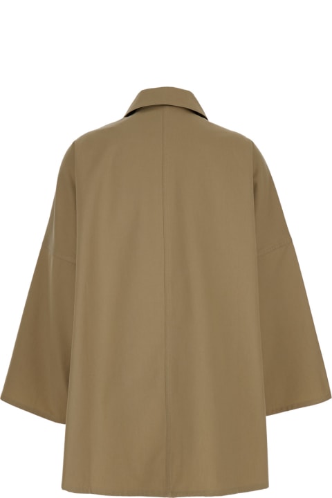 Totême for Women Totême Beige Overshirt Jacket With Snap Buttons In Cotton Twill Woman