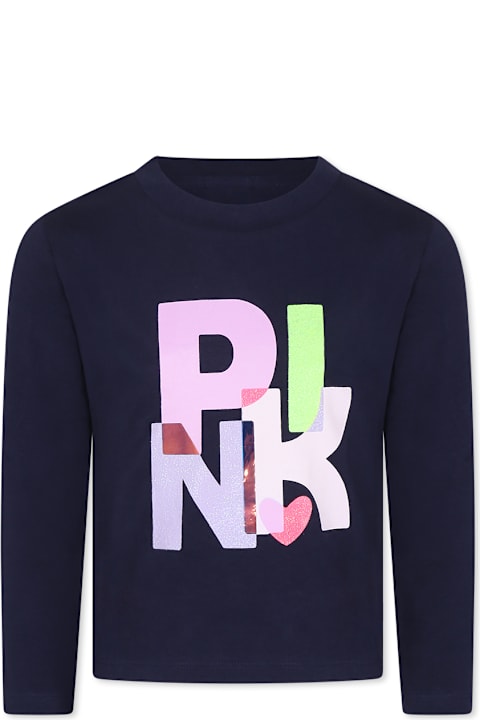 Homeware Billieblush Blue T-shirt For Girl With Writing