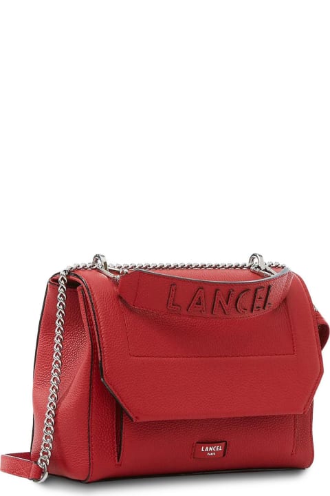 Lancel Shoulder Bags for Women Lancel Red Grained Leather Shoulder Bag