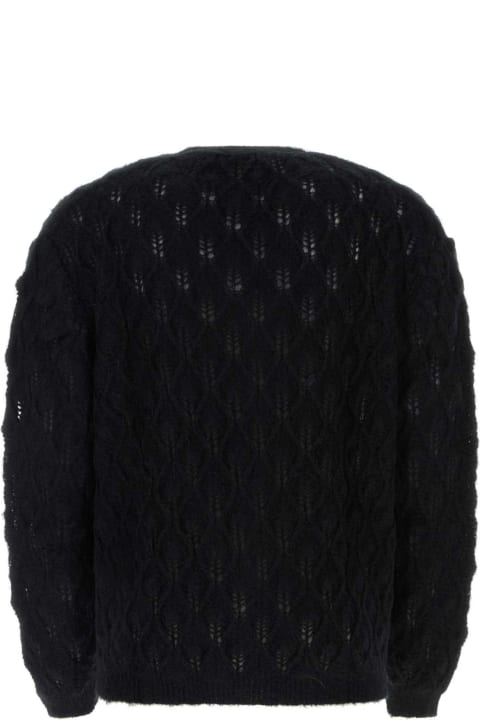 1989 Studio Sweaters for Men 1989 Studio Black Mohair Blend Cardigan