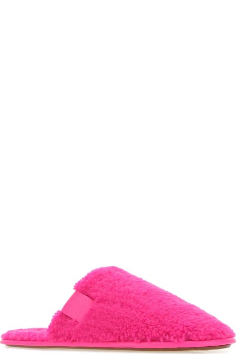 Other Shoes for Men Loewe Fluo Pink Eco Shearling Slippers