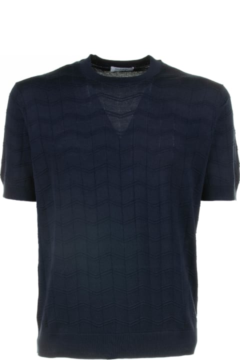Paolo Pecora Clothing for Men Paolo Pecora Blue Cotton And Silk T-shirt
