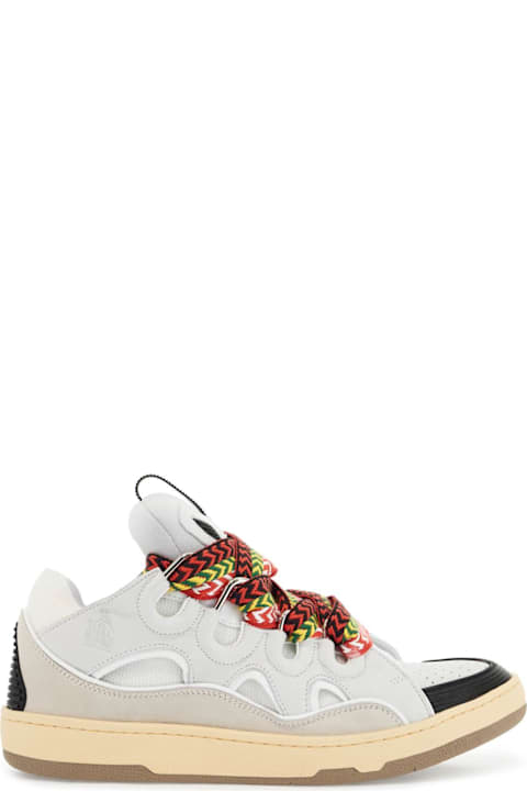 Lanvin لـ Women Lanvin 'curb' White Leather Blend Sneakers