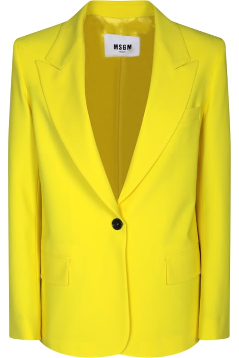 MSGM for Women MSGM Single-breasted Yellow Jacket