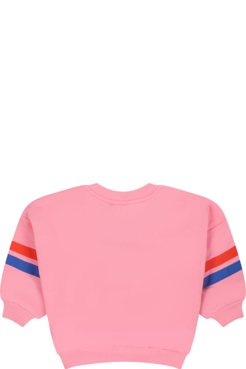 ベビーボーイズ Mini Rodiniのニットウェア＆スウェットシャツ Mini Rodini Pink Sweatshirt For Baby Girl With Writing
