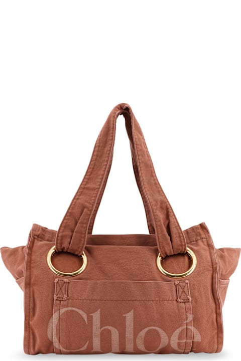 أدوات منزلية Chloé Chloé Plage Washed Cotton Shoulder Bag