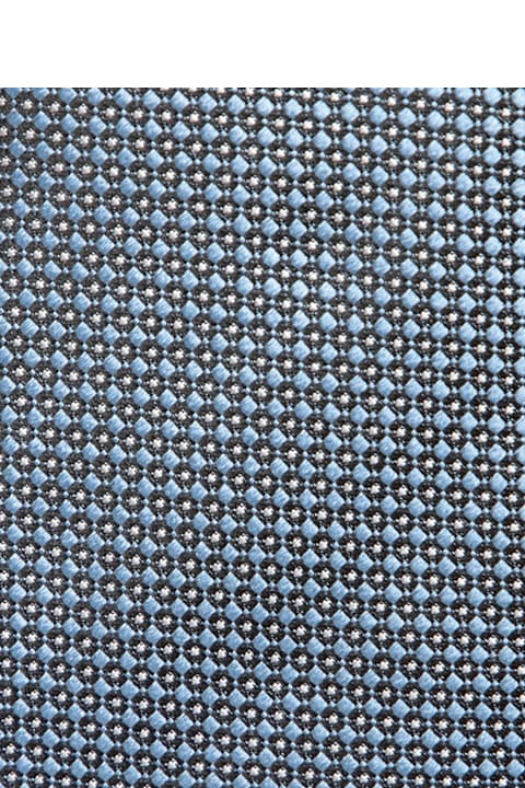 Zegna for Men Zegna Silk Tie In Blue Micro Pattern