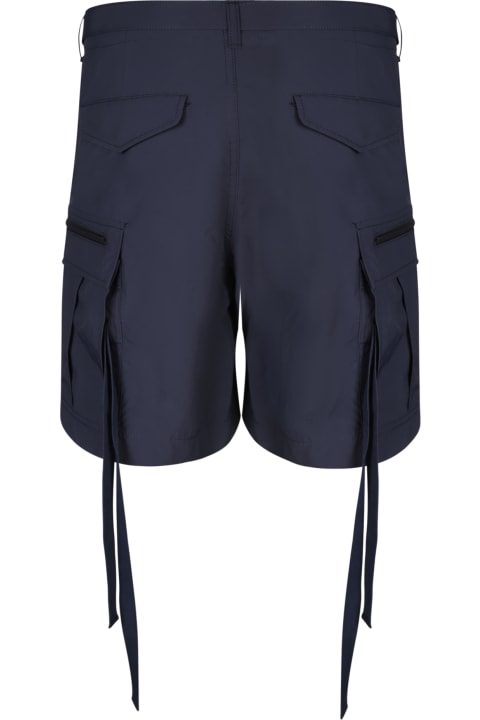 Pants for Men Sacai Blue Taffeta Bermuda Shorts