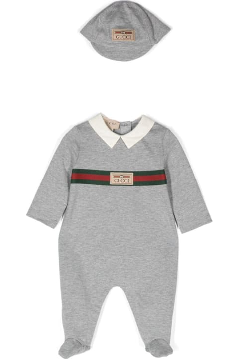 خصم على رُضع بنات Gucci Grey Jumpsuit And Hat Set In Cotton Baby